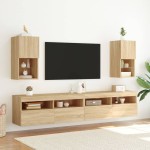 vidaXL Comodă TV cu lumini LED, stejar sonoma, 30,5x30x60 cm vidaXL Comodă TV cu lumini LED, stejar sonoma, 30,5x30x60 cm