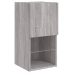 vidaXL Comodă TV cu lumini LED, gri sonoma, 30,5x30x60 cm vidaXL Comodă TV cu lumini LED, gri sonoma, 30,5x30x60 cm