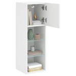 vidaXL Comode TV cu lumini LED, 2 buc., alb, 30,5x30x90 cm