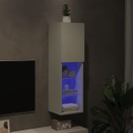 vidaXL Comodă TV cu lumini LED, alb, 30,5x30x102 cm vidaXL Comodă TV cu lumini LED, alb, 30,5x30x102 cm