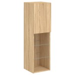 vidaXL Comodă TV cu lumini LED, stejar sonoma, 30,5x30x102 cm