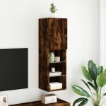 vidaXL Comodă TV cu lumini LED, stejar fumuriu, 30,5x30x102 cm vidaXL Comodă TV cu lumini LED, stejar fumuriu, 30,5x30x102 cm