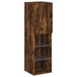 vidaXL Comodă TV cu lumini LED, stejar fumuriu, 30,5x30x102 cm vidaXL Comodă TV cu lumini LED, stejar fumuriu, 30,5x30x102 cm
