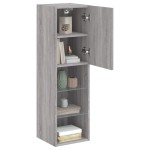 vidaXL Comode TV cu lumini LED, 2 buc., gri sonoma, 30,5x30x102 cm