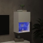 vidaXL Comodă TV cu lumini LED, alb, 40,5x30x60 cm vidaXL Comodă TV cu lumini LED, alb, 40,5x30x60 cm