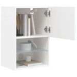 vidaXL Comodă TV cu lumini LED, alb, 40,5x30x60 cm vidaXL Comodă TV cu lumini LED, alb, 40,5x30x60 cm