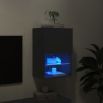 vidaXL Comodă TV cu lumini LED, negru, 40,5x30x60 cm