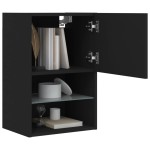 vidaXL Comodă TV cu lumini LED, negru, 40,5x30x60 cm