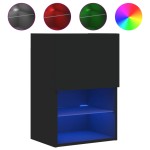 vidaXL Comode TV cu lumini LED, 2 buc., negru, 40,5x30x60 cm