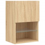 vidaXL Comodă TV cu lumini LED, stejar sonoma, 40,5x30x60 cm