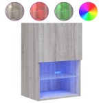 vidaXL Comodă TV cu lumini LED, gri sonoma, 40,5x30x60 cm vidaXL Comodă TV cu lumini LED, gri sonoma, 40,5x30x60 cm