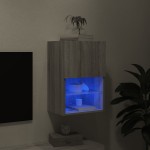 vidaXL Comodă TV cu lumini LED, gri sonoma, 40,5x30x60 cm vidaXL Comodă TV cu lumini LED, gri sonoma, 40,5x30x60 cm
