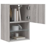 vidaXL Comodă TV cu lumini LED, gri sonoma, 40,5x30x60 cm vidaXL Comodă TV cu lumini LED, gri sonoma, 40,5x30x60 cm