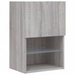 vidaXL Comodă TV cu lumini LED, gri sonoma, 40,5x30x60 cm vidaXL Comodă TV cu lumini LED, gri sonoma, 40,5x30x60 cm