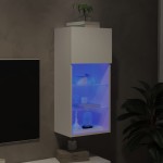 vidaXL Comodă TV cu lumini LED, alb, 40,5x30x90 cm