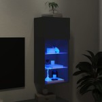 vidaXL Comodă TV cu lumini LED, negru, 40,5x30x90 cm