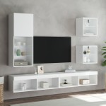 vidaXL Comodă TV cu lumini LED, alb, 40,5x30x102 cm vidaXL Comodă TV cu lumini LED, alb, 40,5x30x102 cm