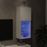 vidaXL Comodă TV cu lumini LED, alb, 40,5x30x102 cm vidaXL Comodă TV cu lumini LED, alb, 40,5x30x102 cm