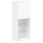 vidaXL Comodă TV cu lumini LED, alb, 40,5x30x102 cm vidaXL Comodă TV cu lumini LED, alb, 40,5x30x102 cm