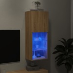 vidaXL Comodă TV cu lumini LED, stejar sonoma, 40,5x30x102 cm vidaXL Comodă TV cu lumini LED, stejar sonoma, 40,5x30x102 cm