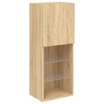 vidaXL Comodă TV cu lumini LED, stejar sonoma, 40,5x30x102 cm vidaXL Comodă TV cu lumini LED, stejar sonoma, 40,5x30x102 cm