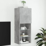 vidaXL Comodă TV cu lumini LED, gri beton, 40,5x30x102 cm vidaXL Comodă TV cu lumini LED, gri beton, 40,5x30x102 cm