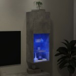 vidaXL Comodă TV cu lumini LED, gri beton, 40,5x30x102 cm vidaXL Comodă TV cu lumini LED, gri beton, 40,5x30x102 cm