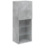 vidaXL Comodă TV cu lumini LED, gri beton, 40,5x30x102 cm vidaXL Comodă TV cu lumini LED, gri beton, 40,5x30x102 cm
