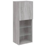 vidaXL Comodă TV cu lumini LED, gri sonoma, 40,5x30x102 cm vidaXL Comodă TV cu lumini LED, gri sonoma, 40,5x30x102 cm