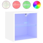 vidaXL Noptiere cu lumini LED montate pe perete, 2 buc., alb vidaXL Noptiere cu lumini LED montate pe perete, 2 buc., alb