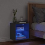vidaXL Noptieră cu lumini LED montată pe perete, negru