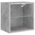 vidaXL Noptieră cu lumini LED montată pe perete, gri beton