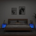 vidaXL Noptiere cu lumini LED montate pe perete, 2 buc., gri beton vidaXL Noptiere cu lumini LED montate pe perete, 2 buc., gri beton