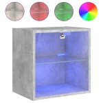vidaXL Noptiere cu lumini LED montate pe perete, 2 buc., gri beton vidaXL Noptiere cu lumini LED montate pe perete, 2 buc., gri beton