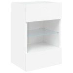 vidaXL Comodă TV de perete cu lumini LED, alb, 40x30x60,5 cm vidaXL Comodă TV de perete cu lumini LED, alb, 40x30x60,5 cm