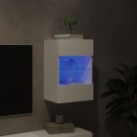 vidaXL Comodă TV de perete cu lumini LED, alb, 40x30x60,5 cm vidaXL Comodă TV de perete cu lumini LED, alb, 40x30x60,5 cm