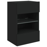vidaXL Comodă TV de perete cu lumini LED, negru, 40x30x60,5 cm vidaXL Comodă TV de perete cu lumini LED, negru, 40x30x60,5 cm