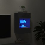 vidaXL Comodă TV de perete cu lumini LED, negru, 40x30x60,5 cm vidaXL Comodă TV de perete cu lumini LED, negru, 40x30x60,5 cm