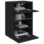 vidaXL Comodă TV de perete cu lumini LED, negru, 40x30x60,5 cm vidaXL Comodă TV de perete cu lumini LED, negru, 40x30x60,5 cm