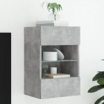 vidaXL Comodă TV de perete cu lumini LED, gri beton, 40x30x60,5 cm vidaXL Comodă TV de perete cu lumini LED, gri beton, 40x30x60,5 cm