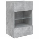 vidaXL Comodă TV de perete cu lumini LED, gri beton, 40x30x60,5 cm vidaXL Comodă TV de perete cu lumini LED, gri beton, 40x30x60,5 cm