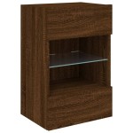 vidaXL Comodă TV de perete cu lumini LED, stejar maro, 40x30x60,5cm vidaXL Comodă TV de perete cu lumini LED, stejar maro, 40x30x60,5cm
