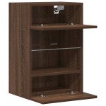vidaXL Comode de perete cu lumini LED pentru TV, 2 buc. stejar maro, 40x30x60,5cm