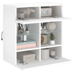 vidaXL Comodă TV de perete cu lumini LED, alb, 58,5x30x60,5 cm vidaXL Comodă TV de perete cu lumini LED, alb, 58,5x30x60,5 cm