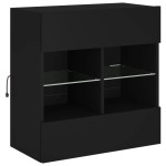 vidaXL Comodă TV de perete cu lumini LED, negru, 58,5x30x60,5 cm vidaXL Comodă TV de perete cu lumini LED, negru, 58,5x30x60,5 cm