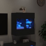 vidaXL Comodă TV de perete cu lumini LED, negru, 58,5x30x60,5 cm vidaXL Comodă TV de perete cu lumini LED, negru, 58,5x30x60,5 cm
