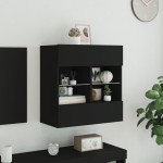 vidaXL Comodă TV de perete cu lumini LED, negru, 58,5x30x60,5 cm vidaXL Comodă TV de perete cu lumini LED, negru, 58,5x30x60,5 cm