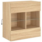 vidaXL Comodă TV de perete cu LED, stejar sonoma, 58,5x30x60,5 cm vidaXL Comodă TV de perete cu LED, stejar sonoma, 58,5x30x60,5 cm
