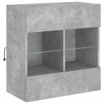 vidaXL Comodă TV de perete cu lumini LED, gri beton, 58,5x30x60,5 cm vidaXL Comodă TV de perete cu lumini LED, gri beton, 58,5x30x60,5 cm