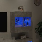 vidaXL Comodă TV de perete cu lumini LED, gri beton, 58,5x30x60,5 cm vidaXL Comodă TV de perete cu lumini LED, gri beton, 58,5x30x60,5 cm